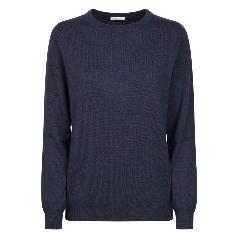 Brunello Cucinelli Women's Blue Cashmere Knitwear, L, Cashmere Jumper
