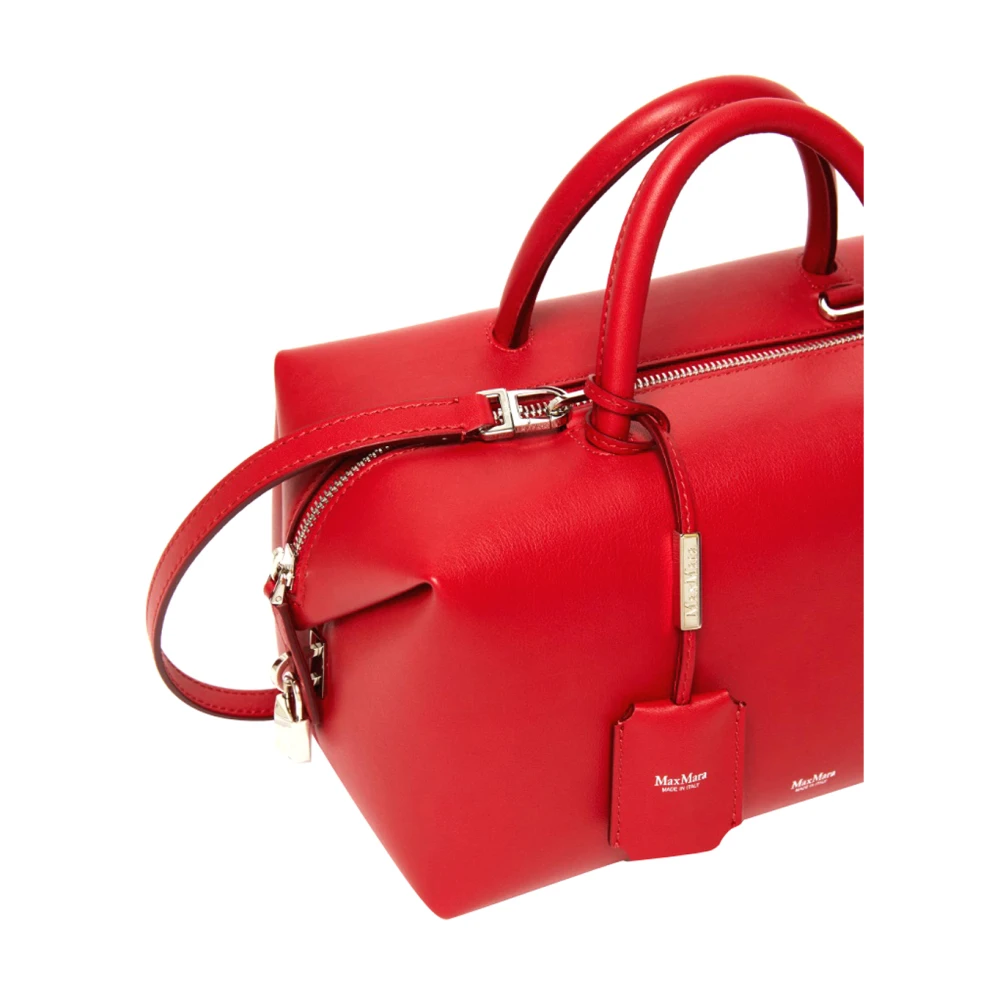 Max Mara Rode Leren Handtas Red Dames