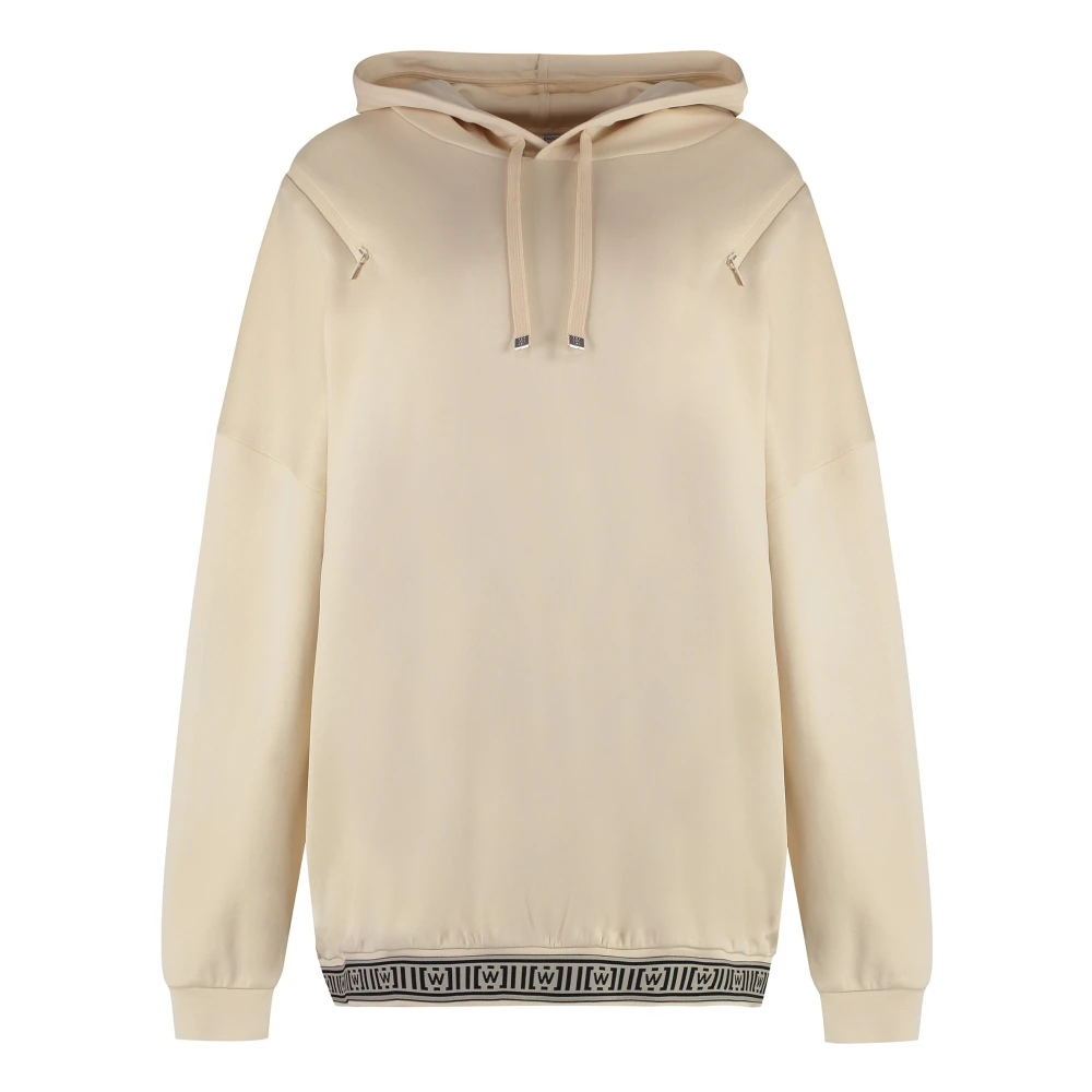 Wolford Logo Detail Oversized Hoodie Beige Dames