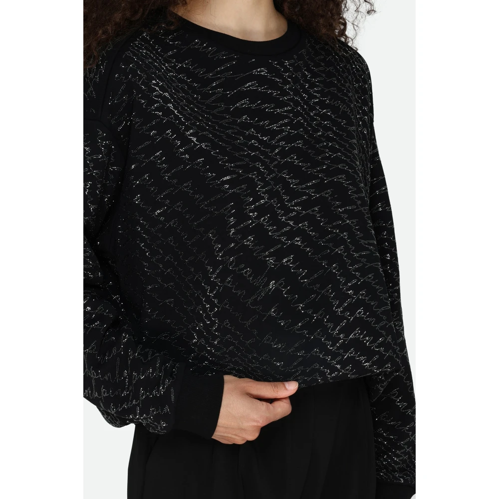 pinko Zwarte Katoenen Sweater Black Dames