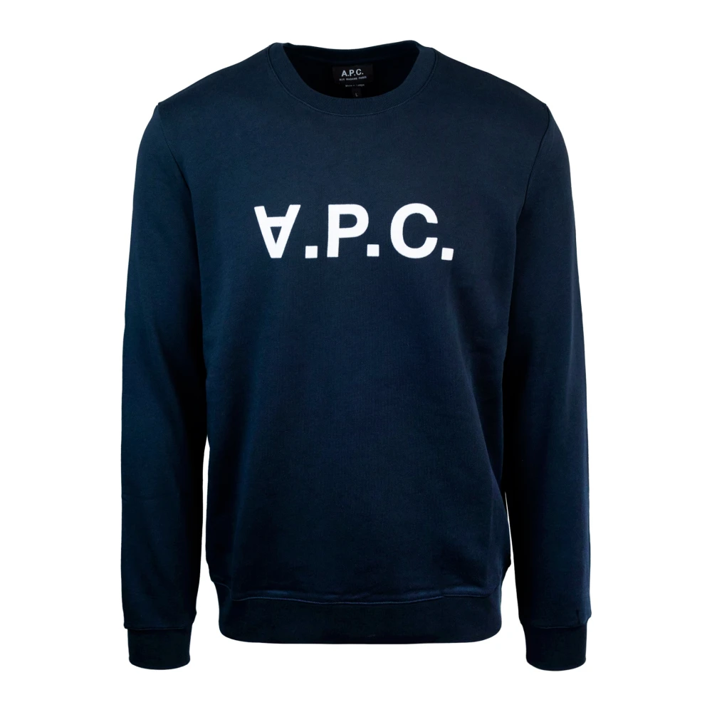 A.p.c. Blå Tröja Rak Modell Sammetseffekt Blue, Herr