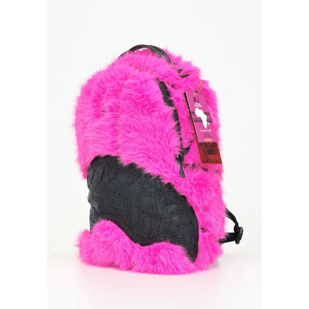 Sprayground Faux Fur Fuchsia Rugzak Limited Edition Pink Dames