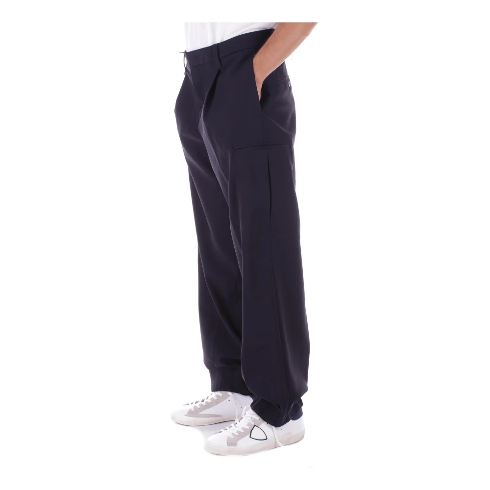Emporio Armani Blauwe Broek met Verstelbaar Koord Blue Heren
