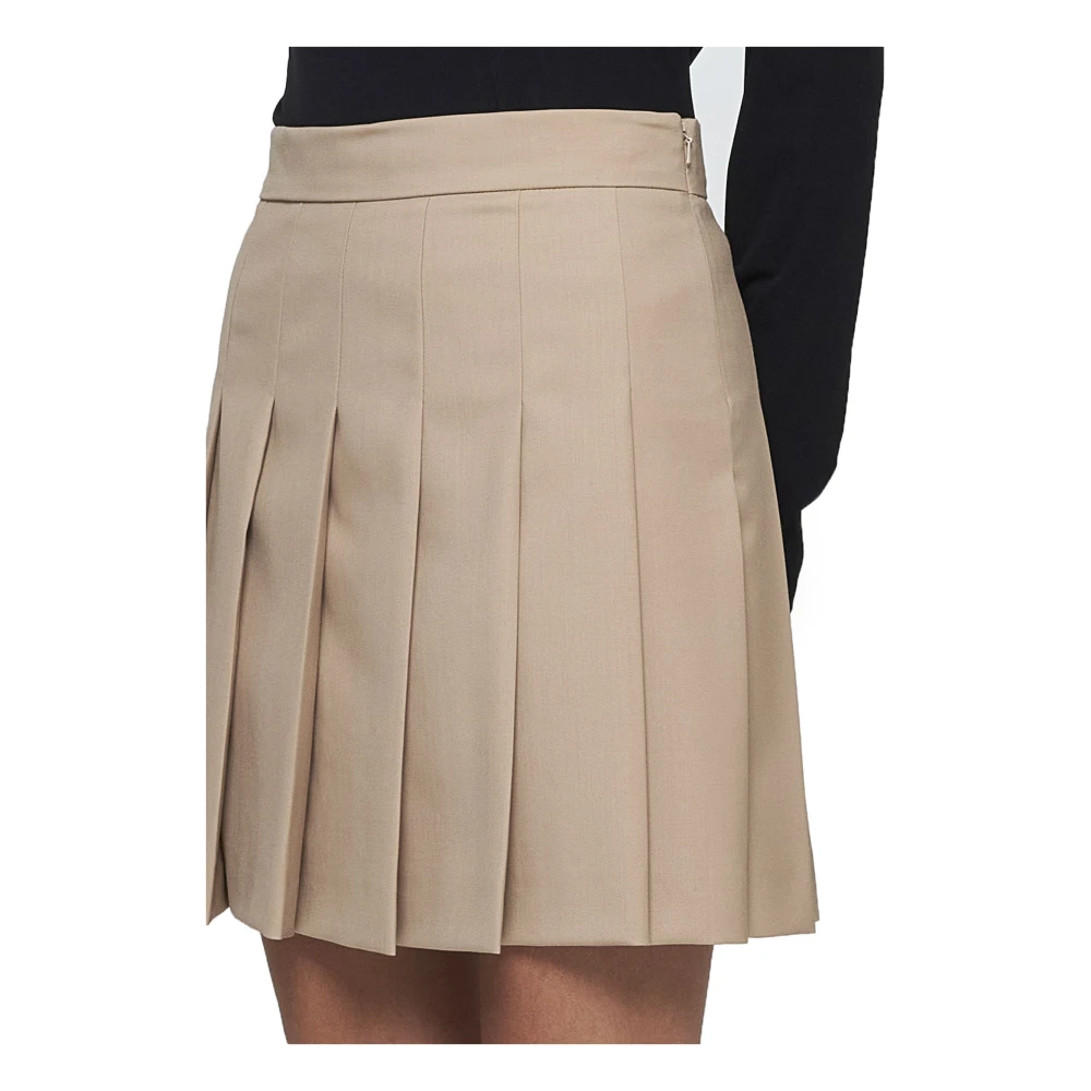 Max Mara Studio Angel Tan Geplooide Minirok Beige Dames