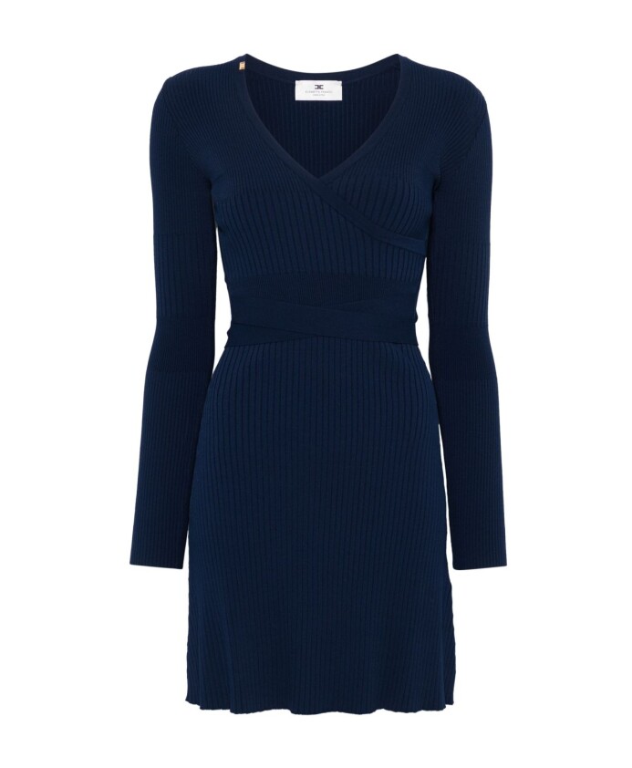 mini-robe-bleue-cotelee-a-col-en-v