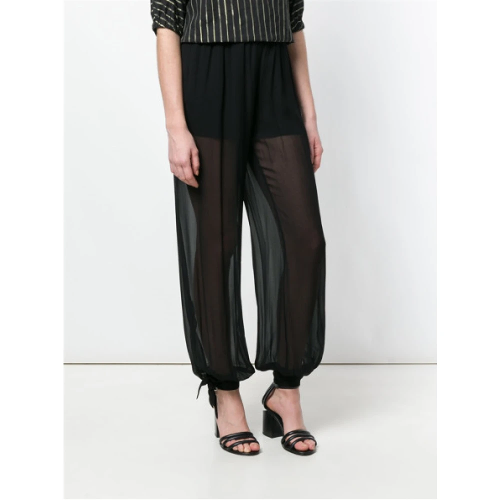 Twinset Transparante zwarte broek Black Dames