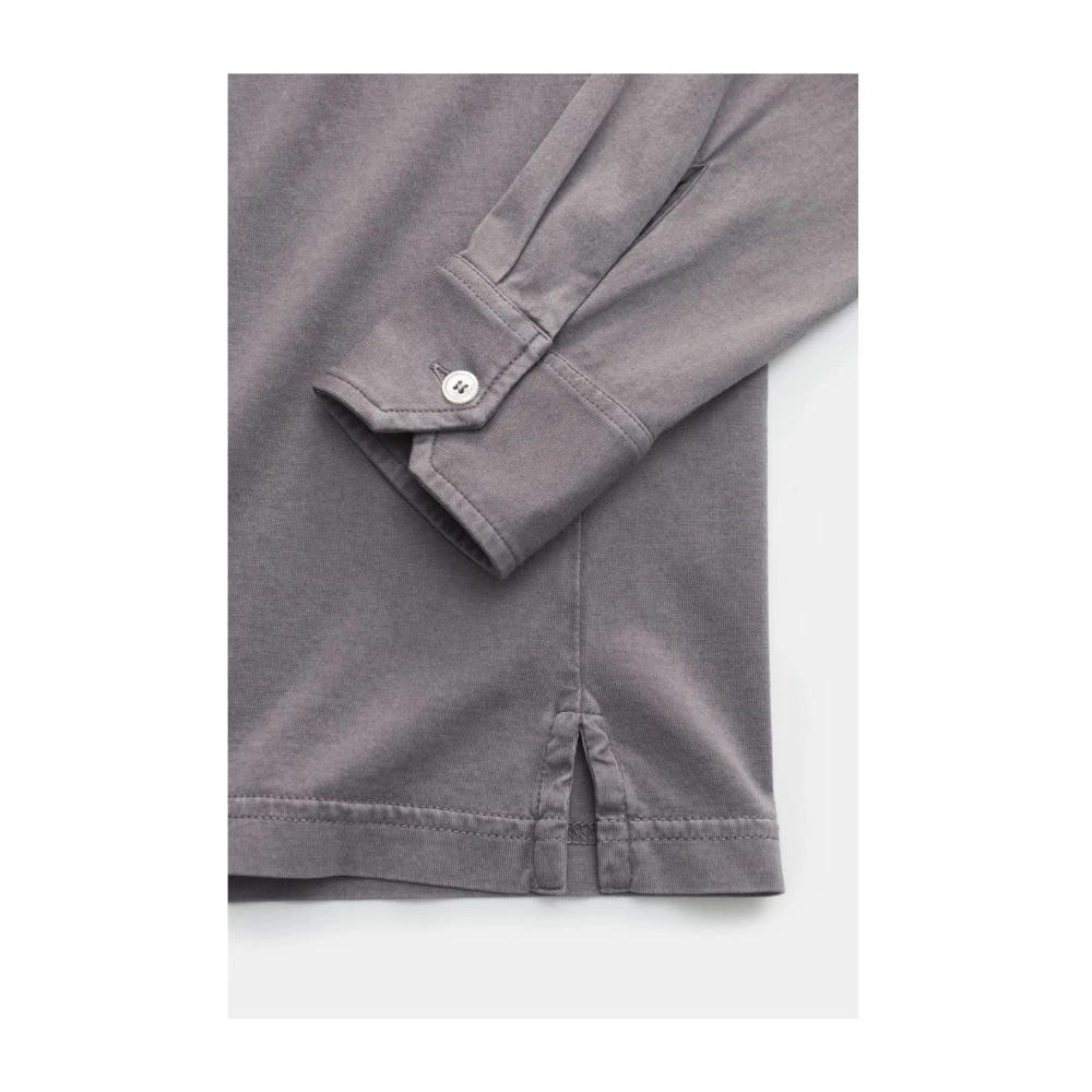 Fedeli Tijdloze elegantie lange mouw polo Gray Heren
