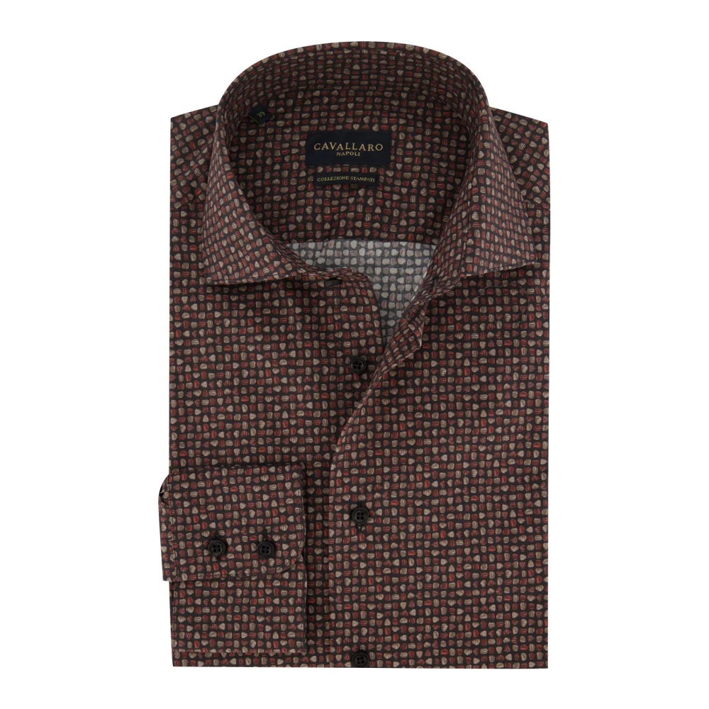 Cavallaro Zwarte overhemdjurk met geometrische print Black Heren