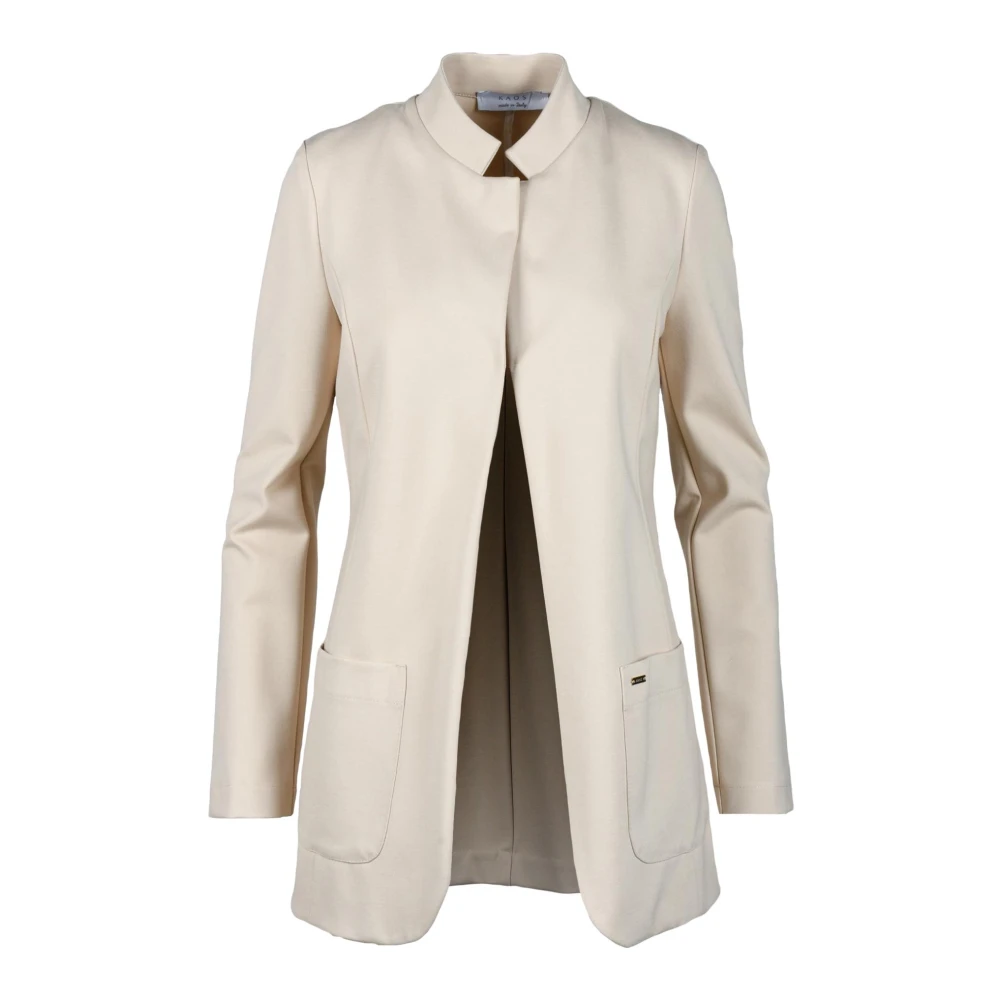 Kaos Elegante jas met viscosemix Beige Dames