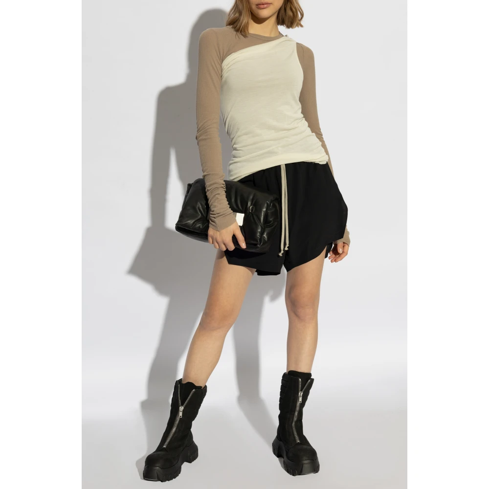 Rick Owens Geribbelde top Rib Beige Dames