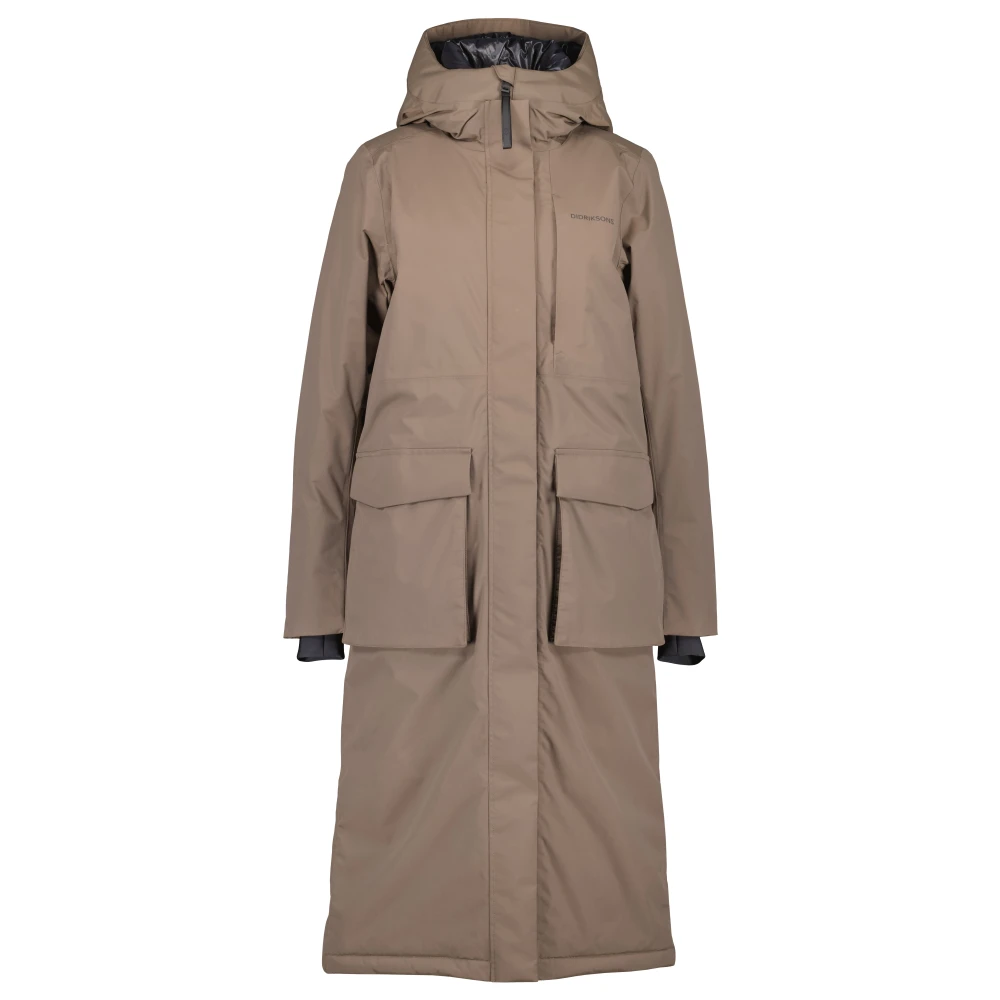 Didriksons Sportieve Parka met Functionele Details Brown Dames