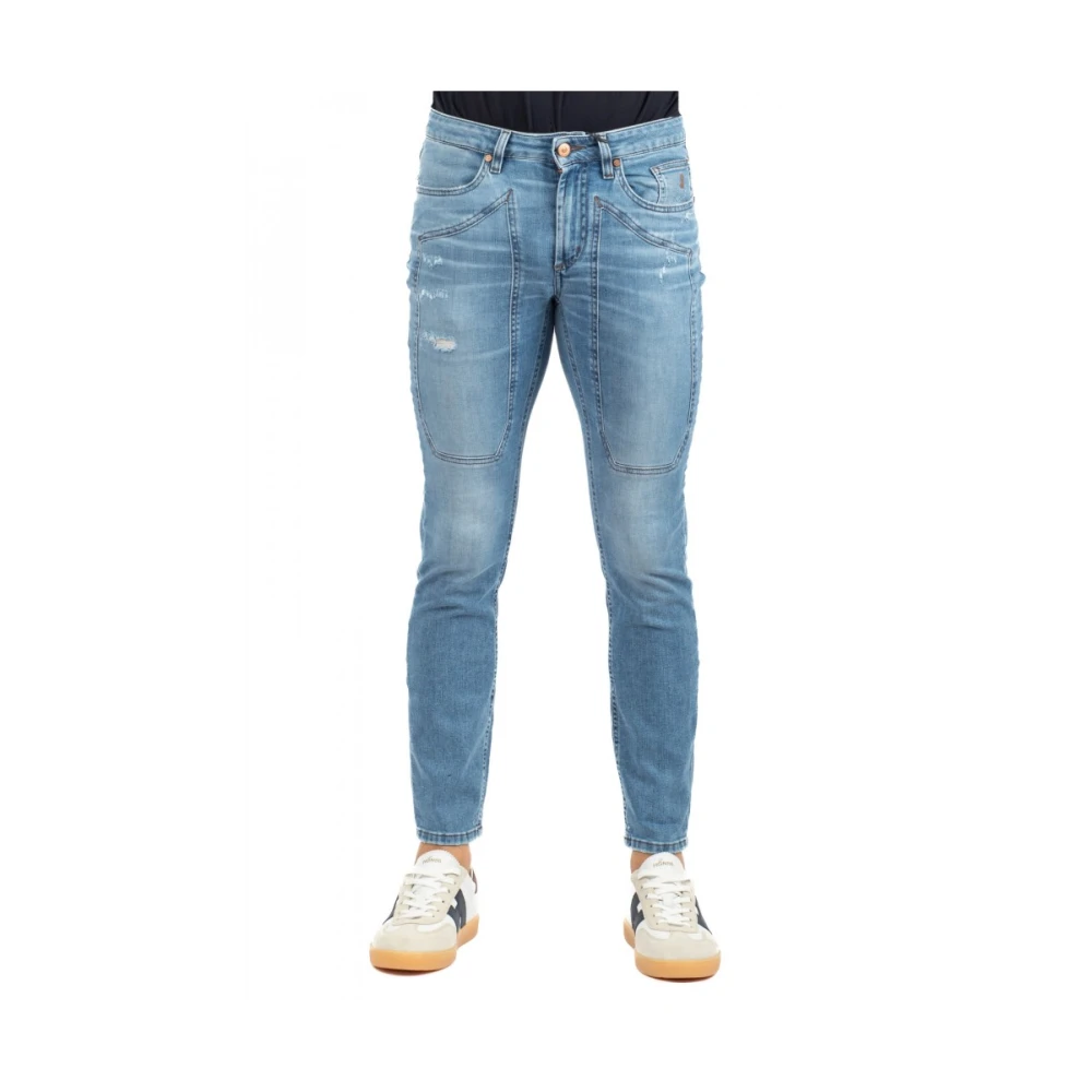 Jeckerson Men's Blue Skinny Fit Jeans, W34, Stylish Denim Jeans
