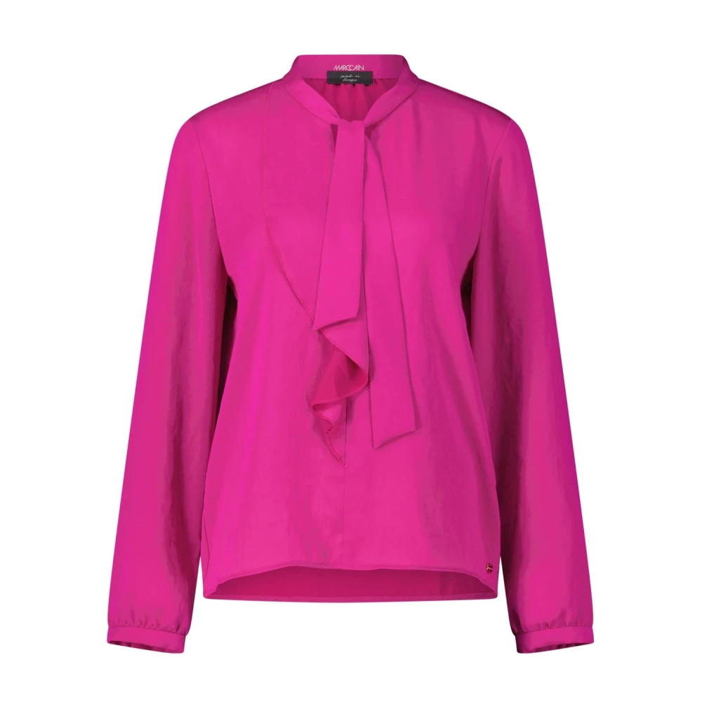 Marc Cain Blus med rosett och volang Pink, Dam