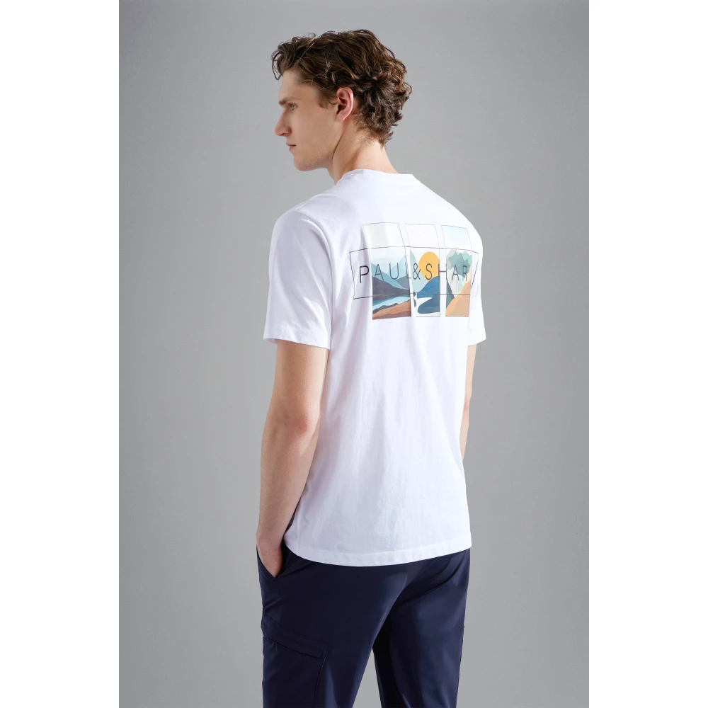 PAUL & SHARK Wit Katoenen T-Shirt Regular Fit White Heren