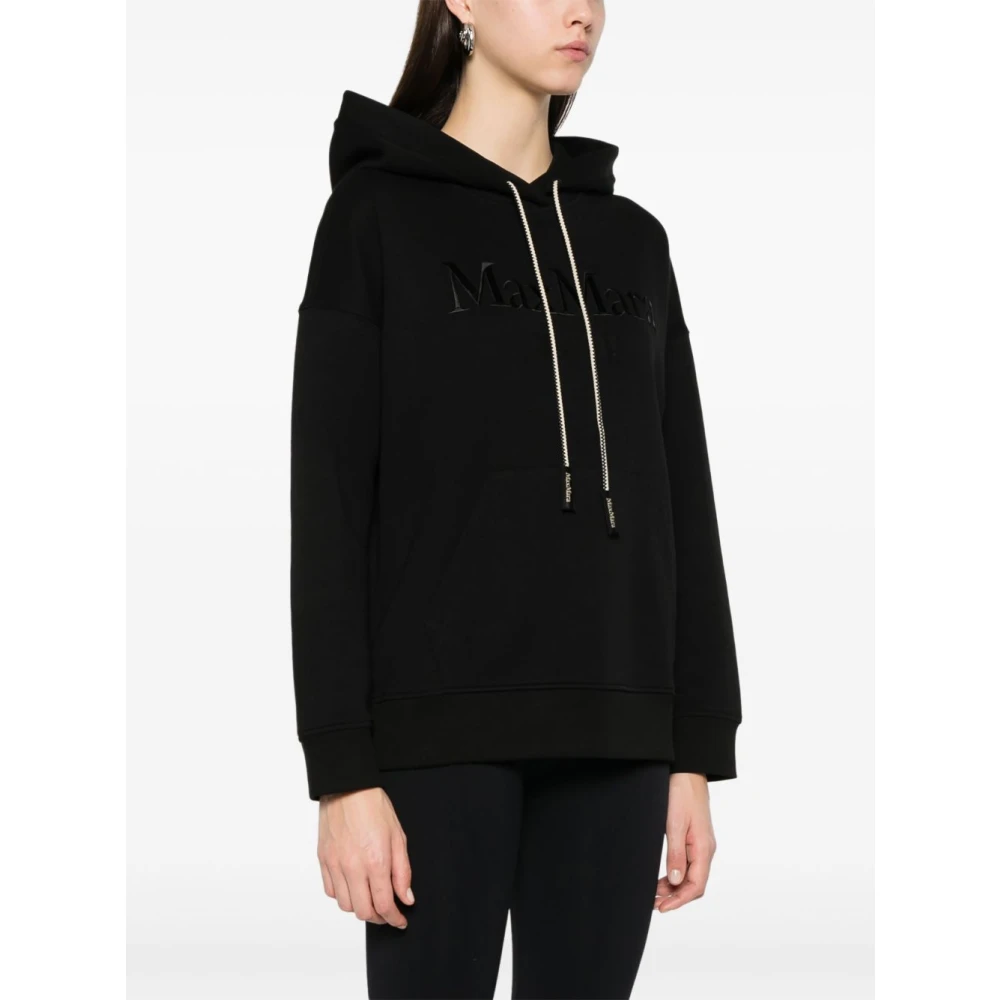 Max Mara Zwarte Hoodie met Geborduurd Logo Black Dames