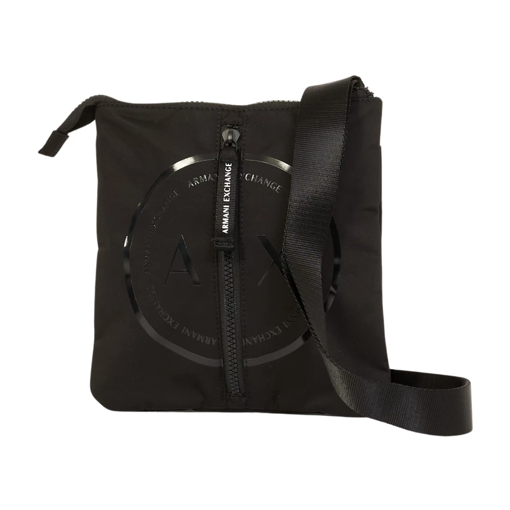 Armani Exchange Verstelbare schoudertas met cirkelvormig logo Black Heren