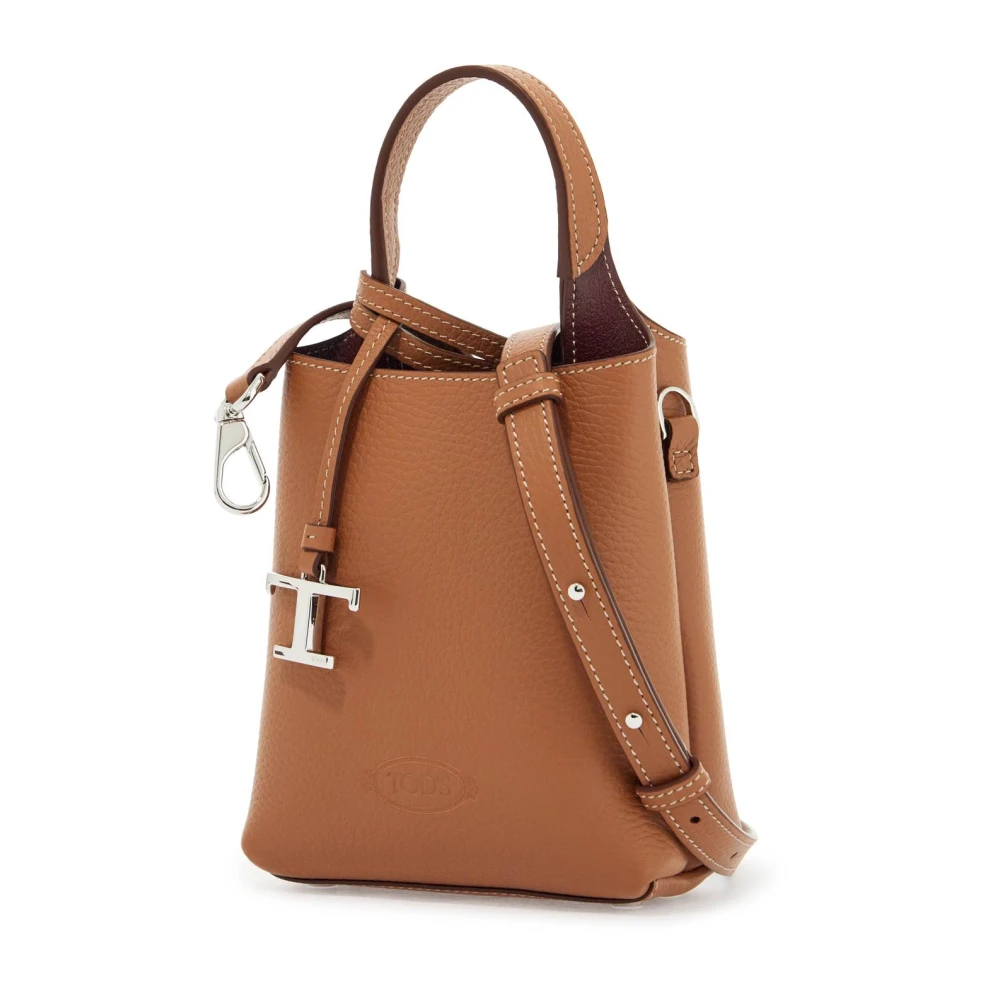 TOD'S Stijlvolle Leren Handtas Brown Dames
