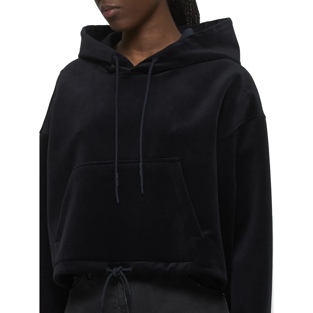 Golden Goose Zwarte hoodie met studs en kangoeroezak Blue Dames
