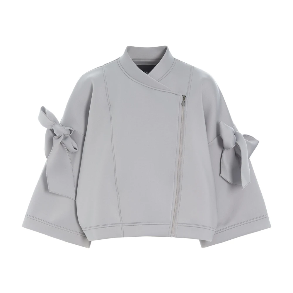 Bitte Kai Rand Neopreen jas met strikdetails Gray Dames
