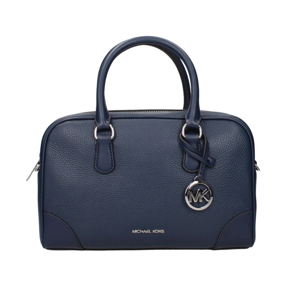 Michael Kors Women's Blue Handbags, One Size, Leather Handbag With Top Handle And Gold-Tone Hardware