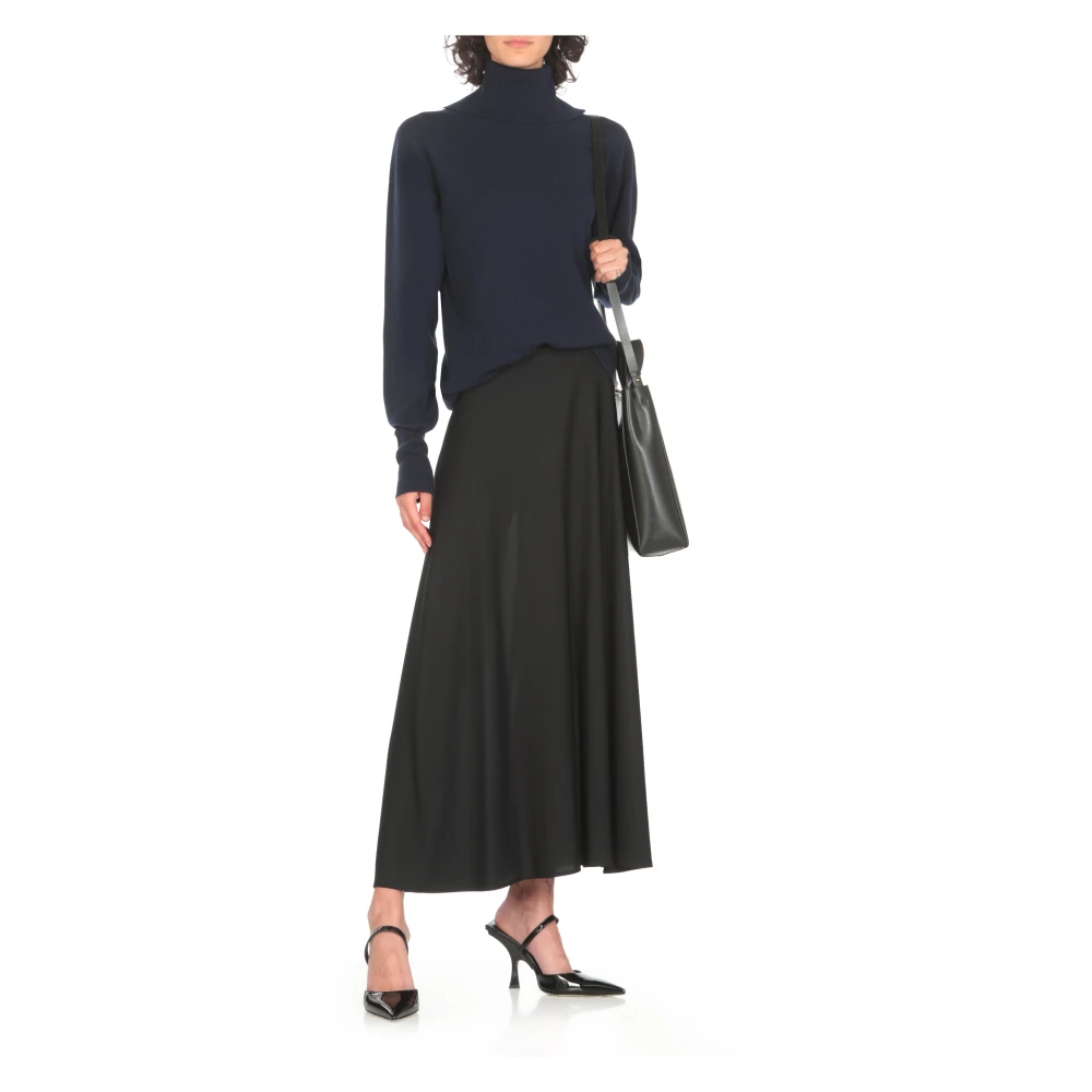 Jil Sander Blauwe Kasjmier Dames Trui Hoge Hals Blue Dames