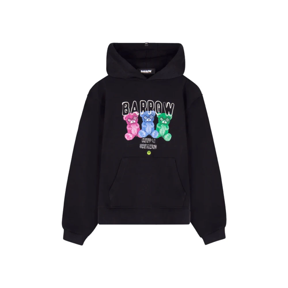 Barrow Sweatshirt met teddy-patroon en logozak Black Heren