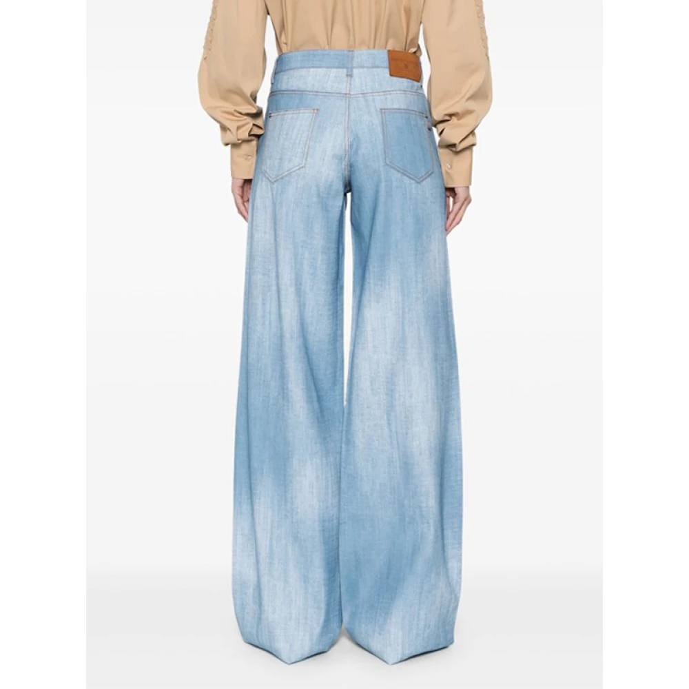 Ermanno Scervino Lichtblauwe Denim Print Broek Blue Dames