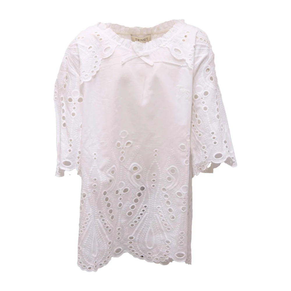 Twinset Girls White Dresses, 12 Y, 191Gj2622 Blusa