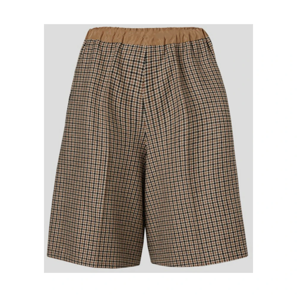 Patou Wollen Longline Shorts Brown Dames