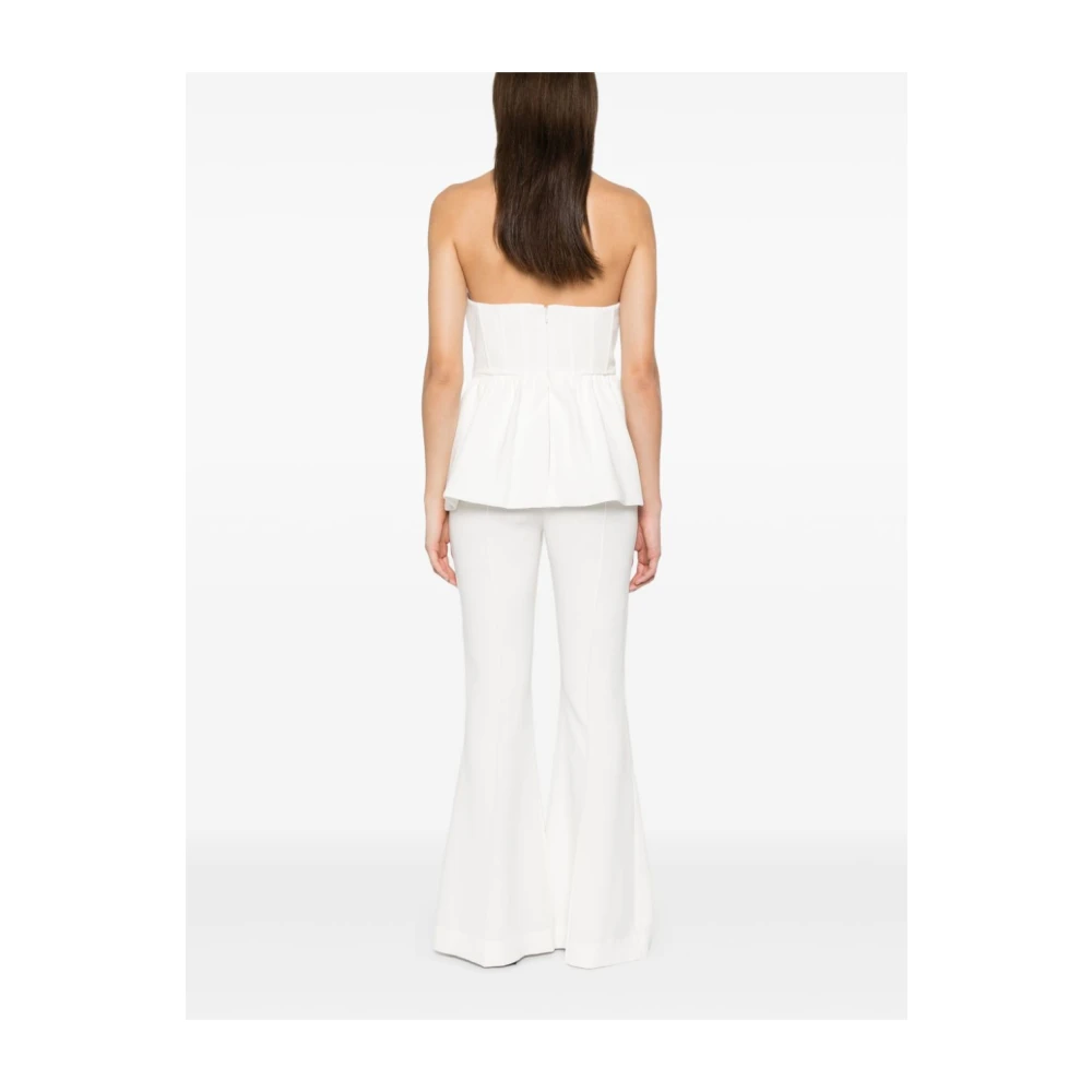 Self Portrait Witte Crepe Jumpsuit met Riem White Dames