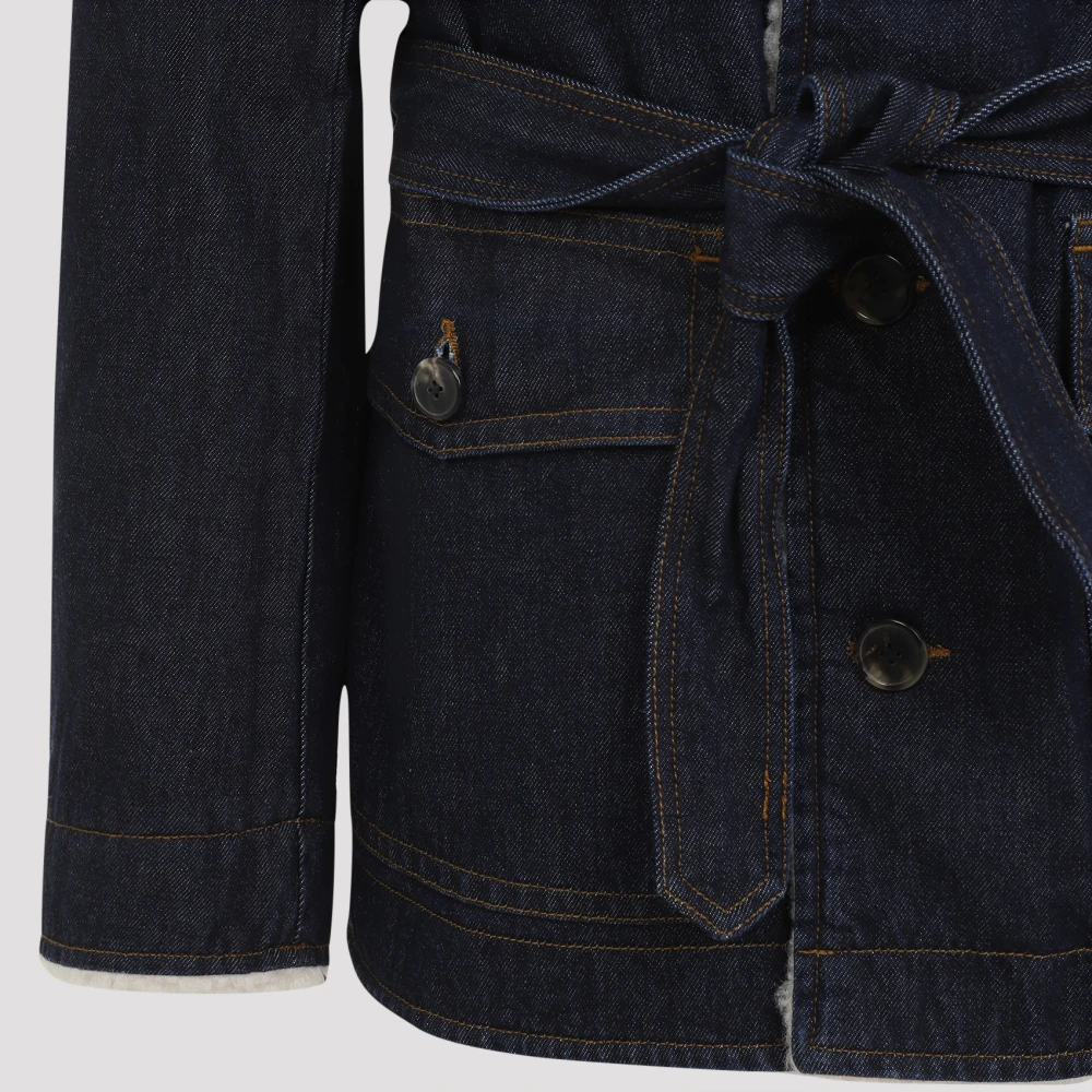 Dries Van Noten Blauwe Casual Jas Aw24 Blue Heren