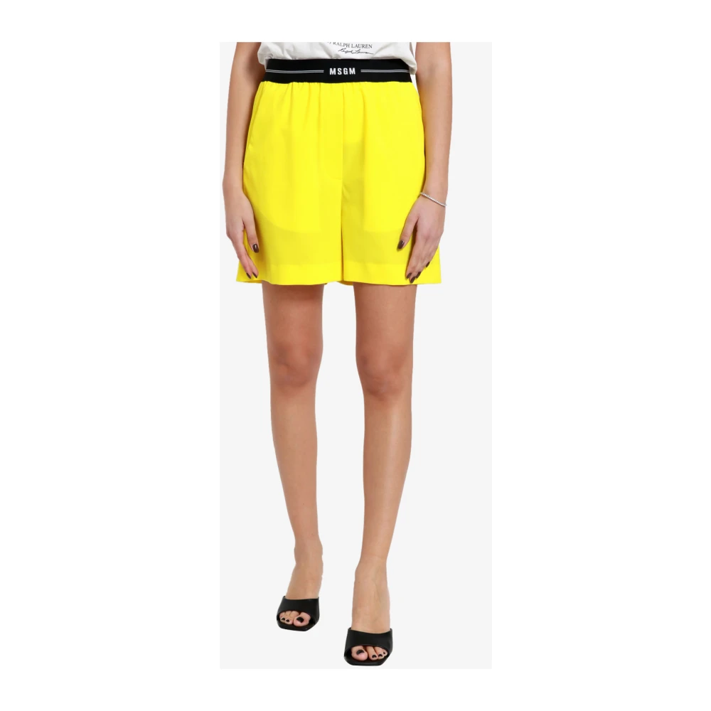 Msgm Short Shorts Yellow Dames