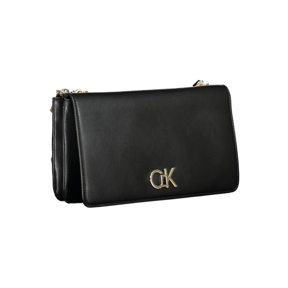 Calvin Klein Zwarte Polyester Schoudertas met Logo Black Dames