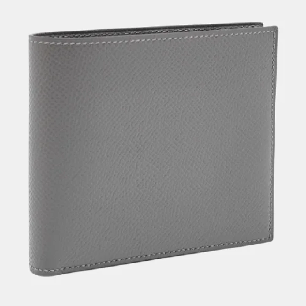 Hermès Vintage Pre-owned Leather wallets Gray Heren