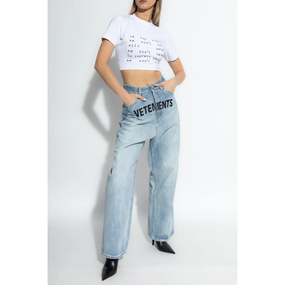 Vetements Bedrukt T-shirt White Dames
