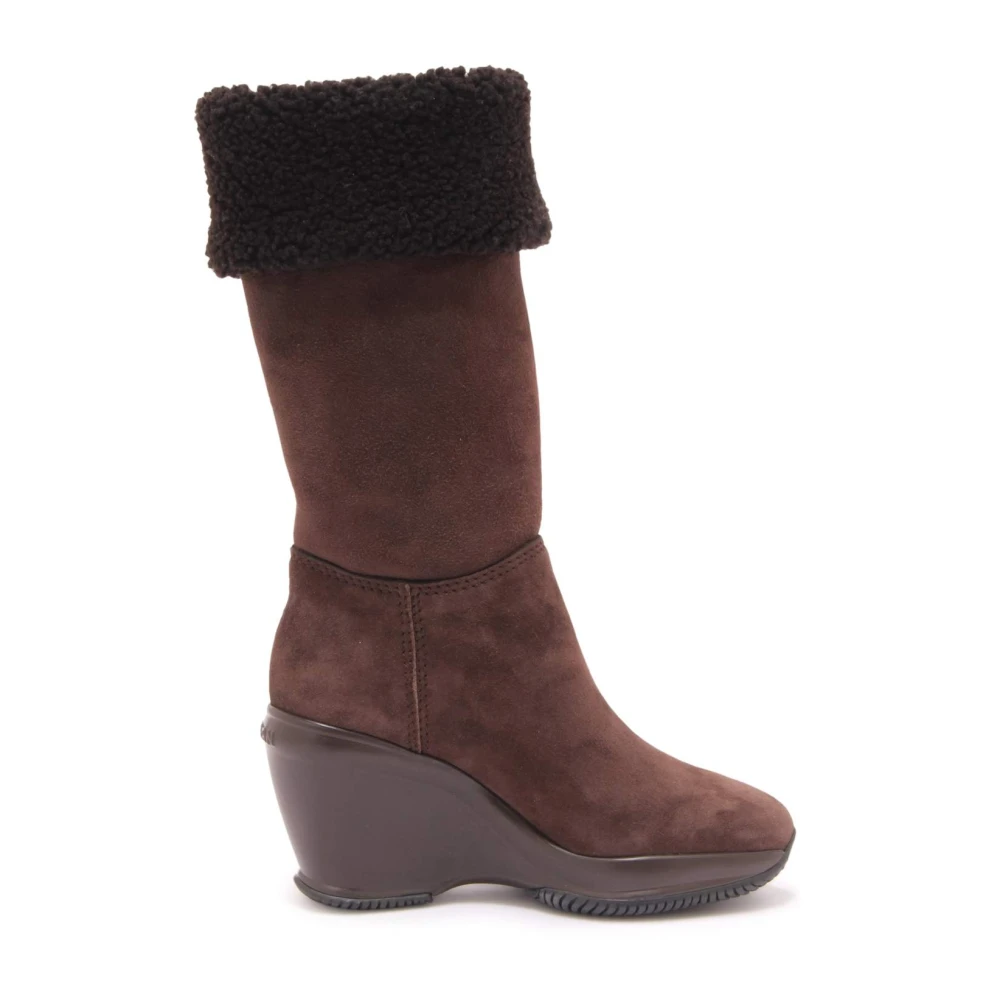 Hogan Women's Dark/Brown Attractive Leather Ankle Boot In