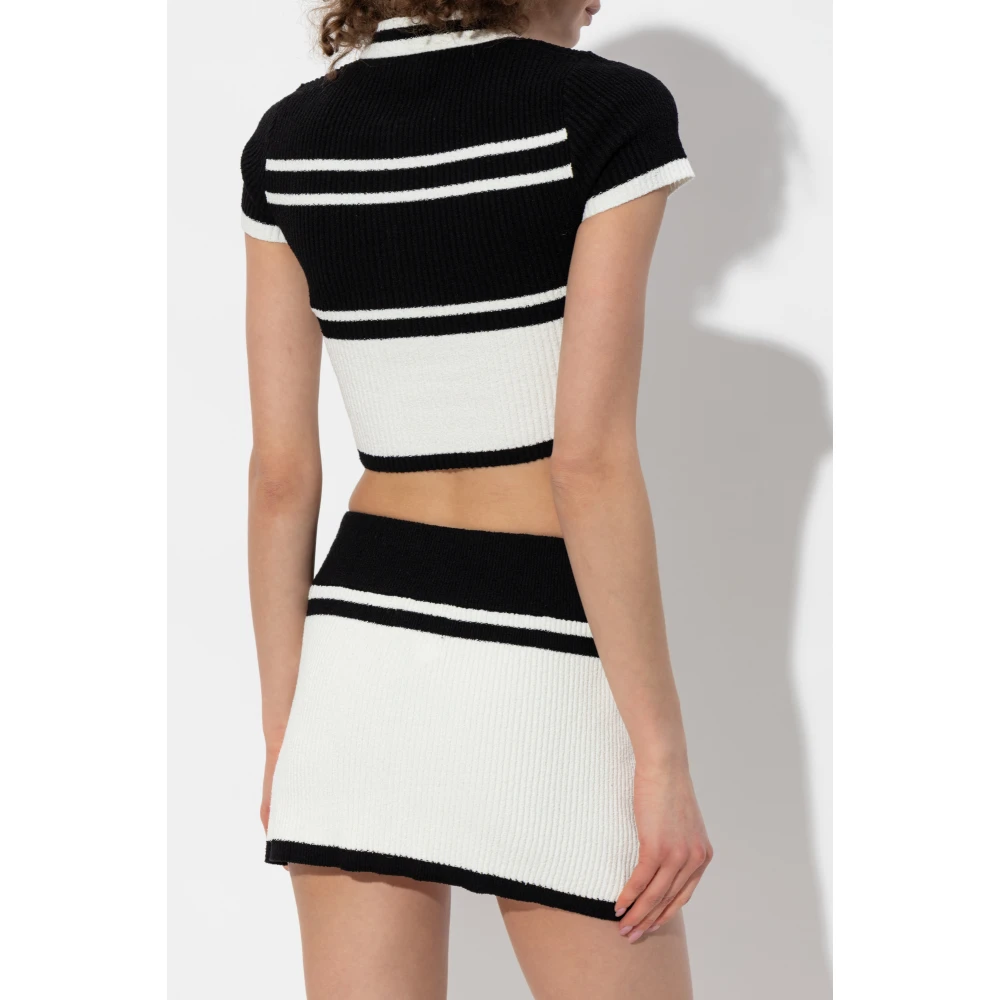 Misbhv Geknipte top met logo Black Dames