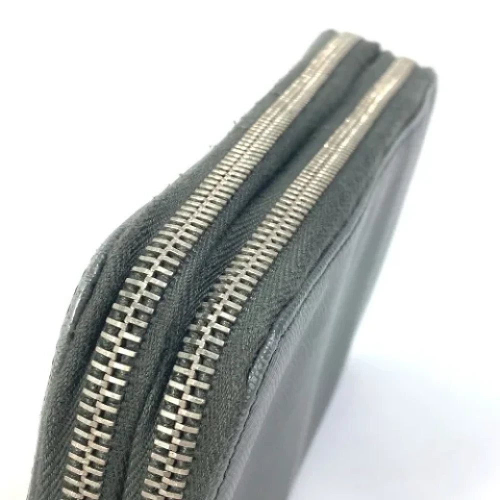 Prada Vintage Pre-owned Leather wallets Gray Dames