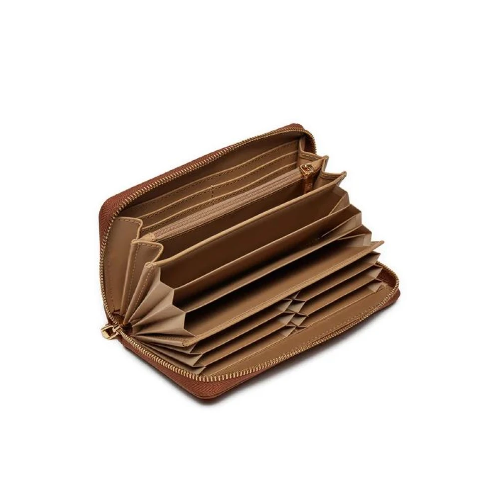 Love Moschino Bruine Portemonnee met Metalen Logo Brown Dames