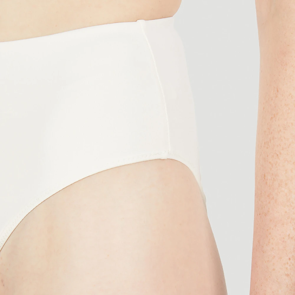 Ziah Retro High Waist Bikini Bottoms White Dames
