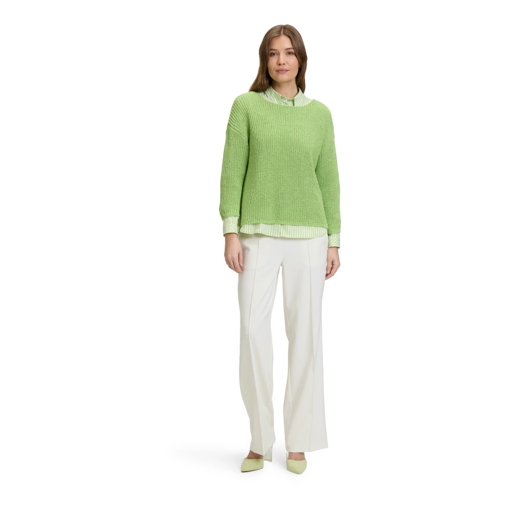 Betty Barclay Casual Ribgebreide Trui Green Dames
