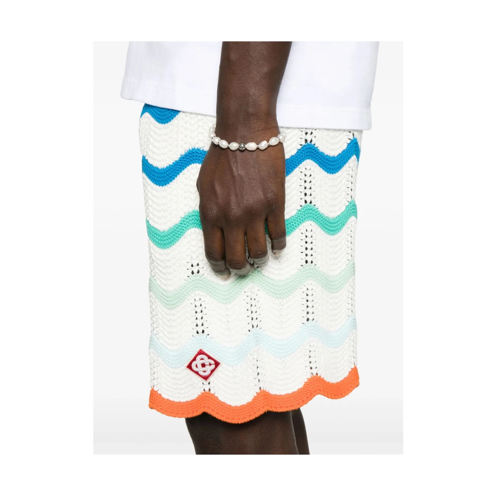 Casablanca Witte Taille Logo Patch Shorts Multicolor Heren