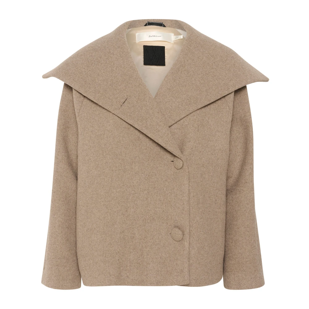 InWear Korte Jas Sandy Grey Melange Beige Dames