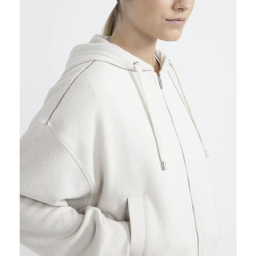 PESERICO Wol katoen en linnen sweatshirt Beige Dames