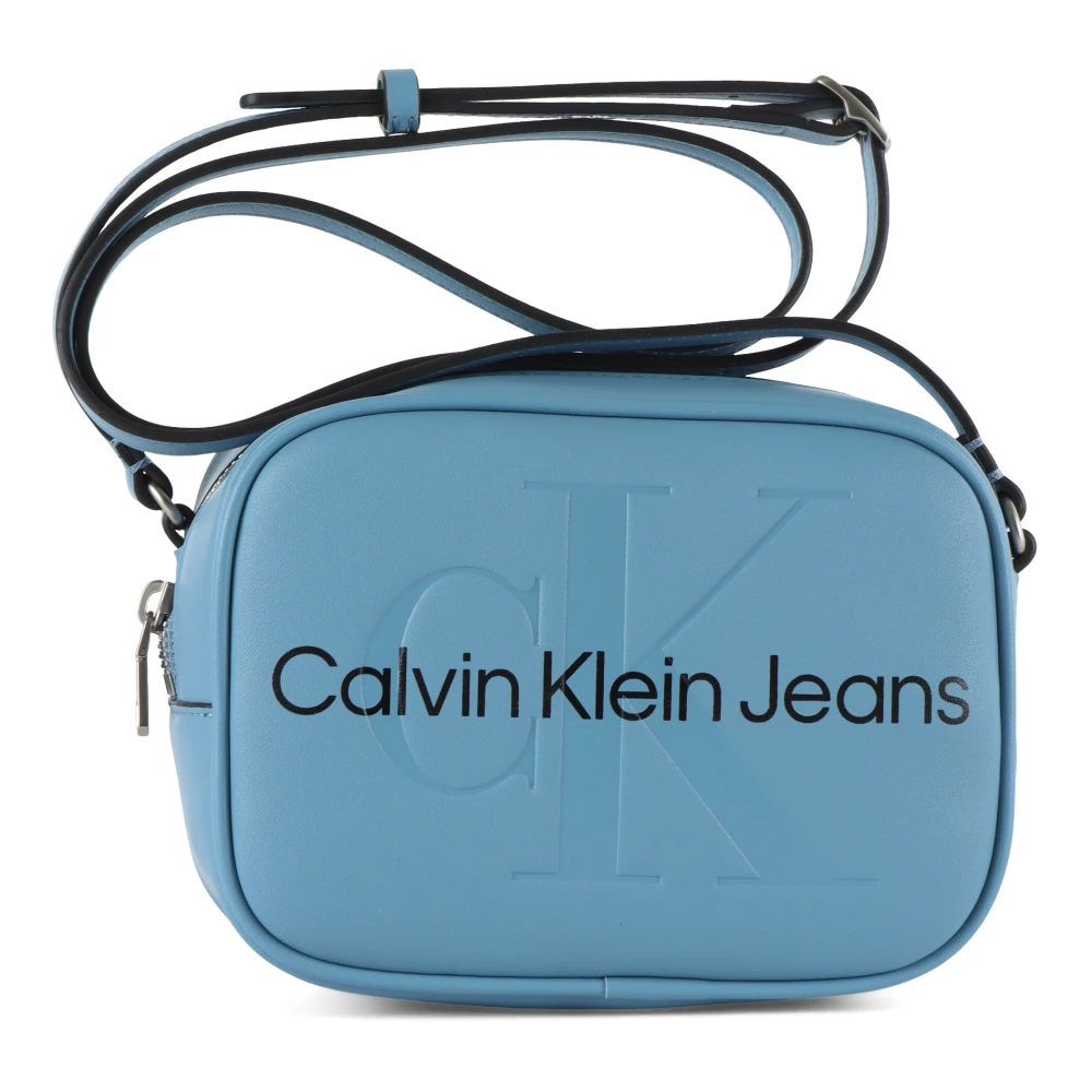 Calvin Klein Jeans Logo Camera Tas Eco-Leer Crossbody Blue Dames