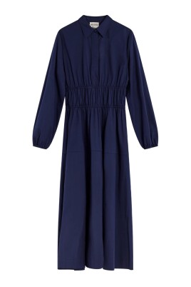 long-sleeve-poplin-shirt-dress-with-ruched-waist-and-wide-skirt