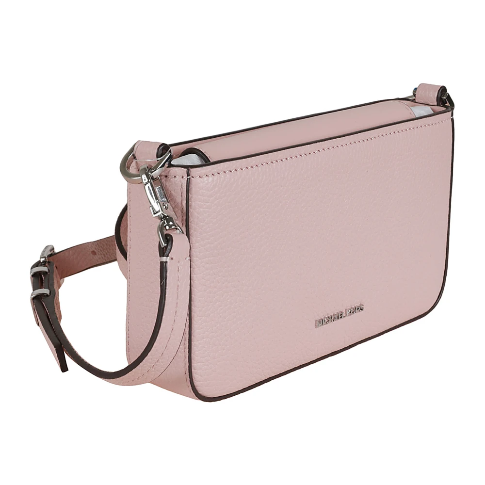 Michael Kors Zwarte Gehamerde Leren Crossbody Tas Pink Dames