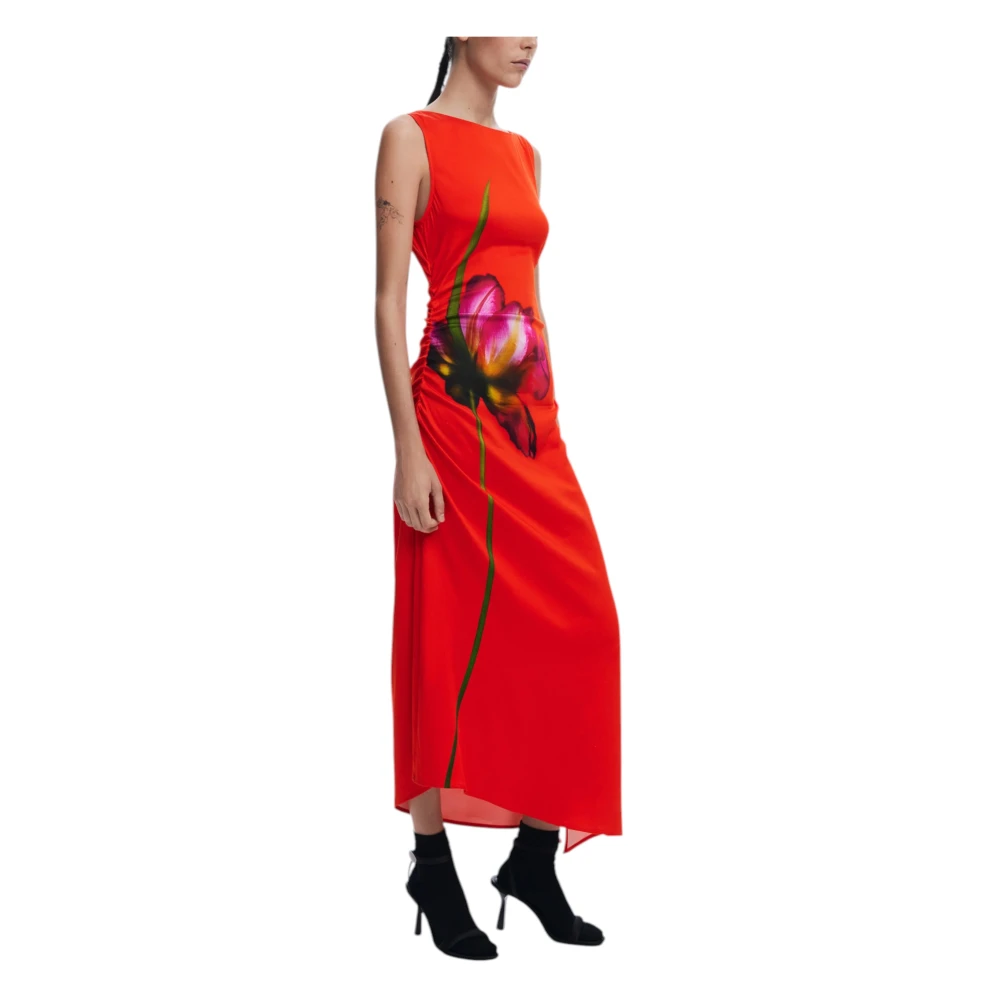 Desigual Lange Jurken Collectie in Viscose Mix Red Dames