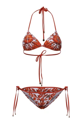 Majolica-print bikini