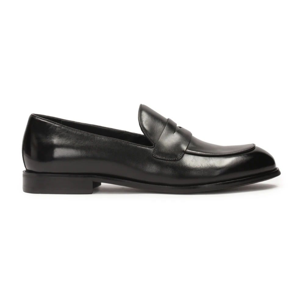 Kazar Svarta läder herr penny loafers Black, Herr